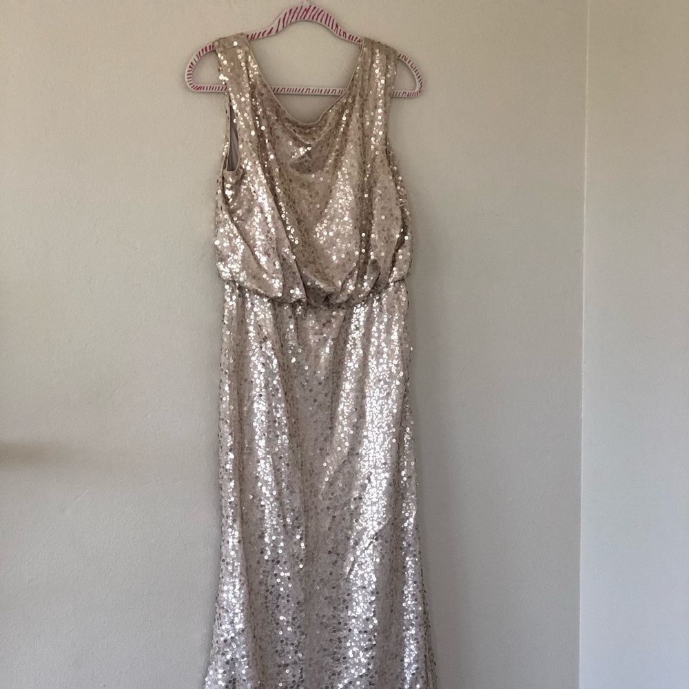 Rose gold sequin formal dress